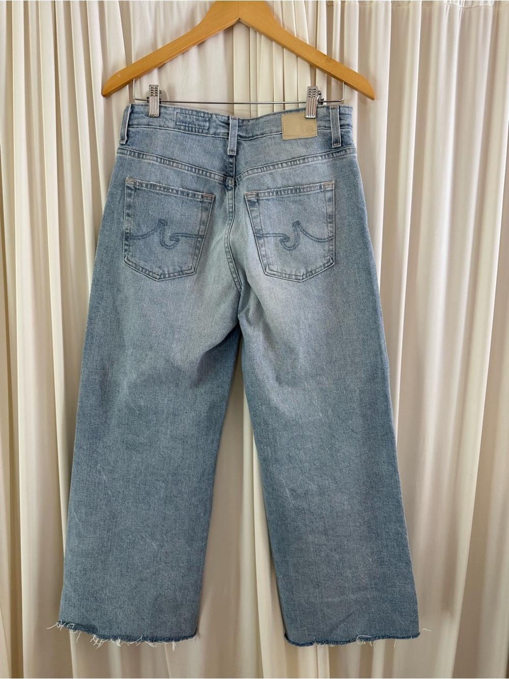 AG Saige Wide Leg Crop Jeans Light Blue High-Rise Size 27 - Picture 5 of 9